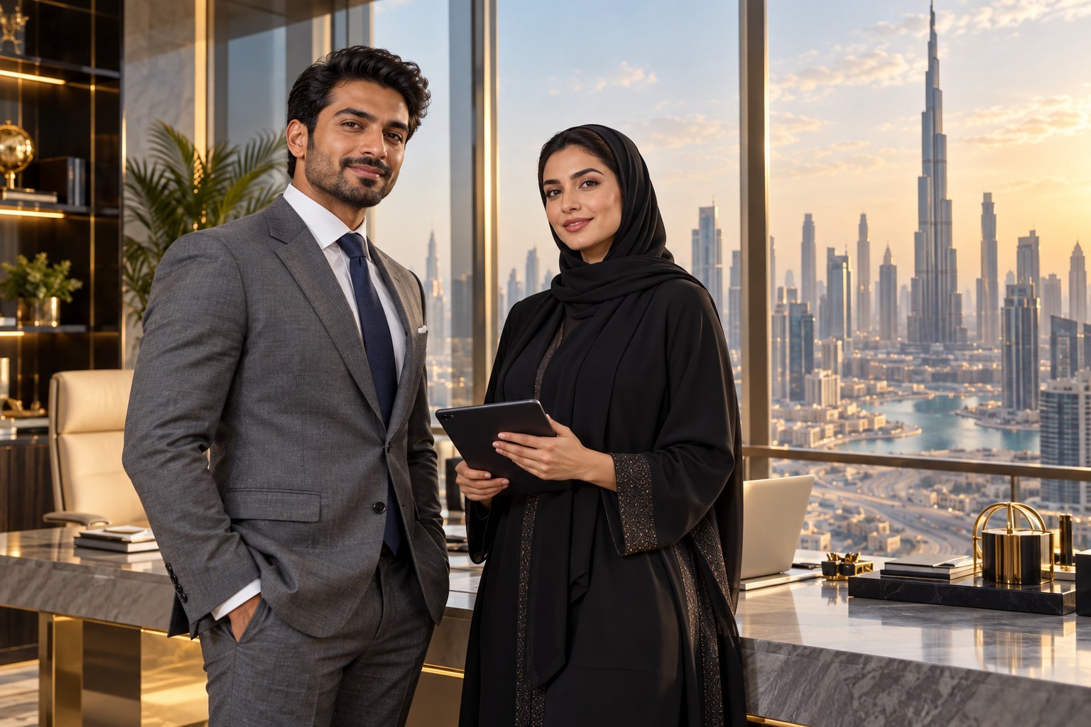 Business professionals in a Dubai office